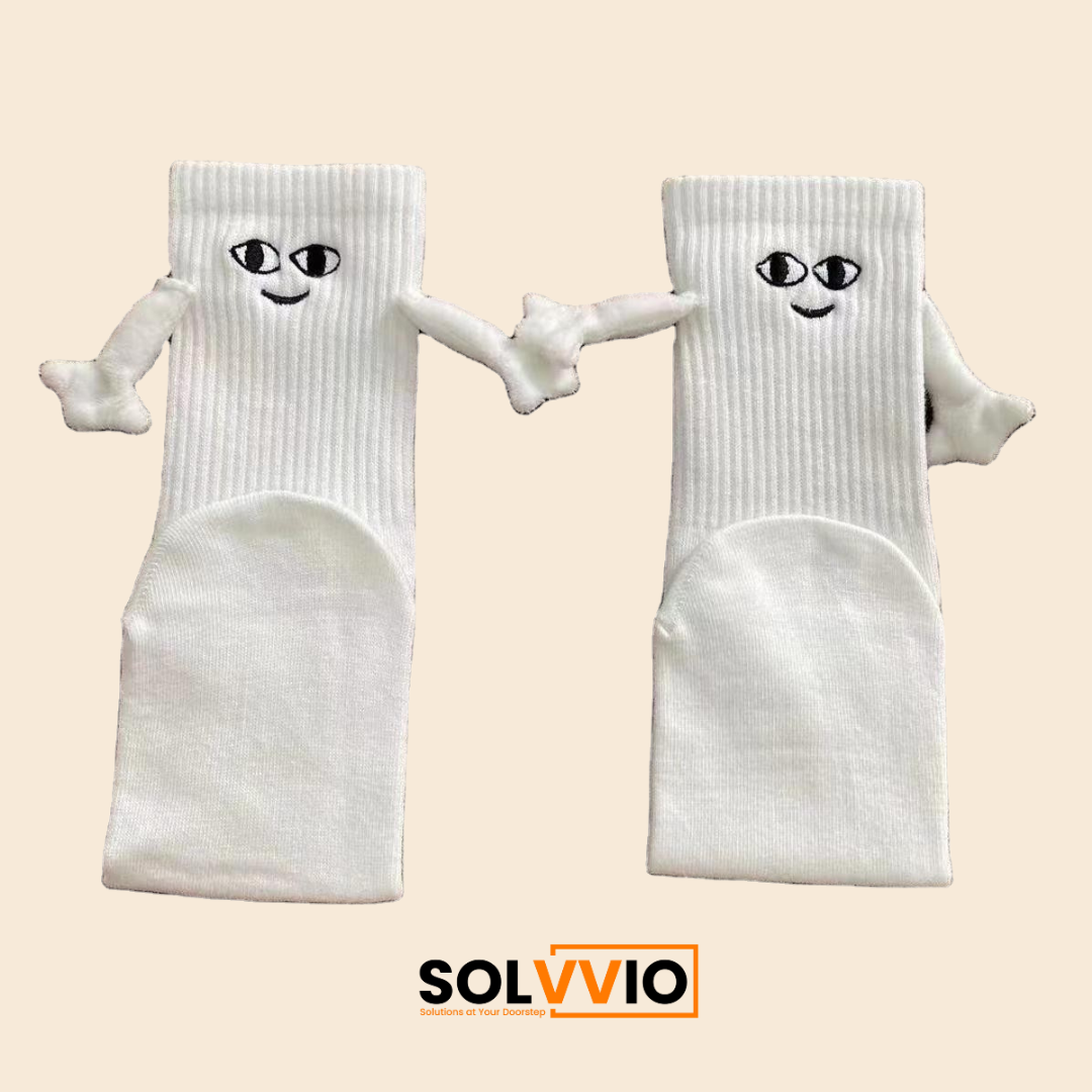 Happy Handshake Socks — 3D Arms & Embroidered Eyes